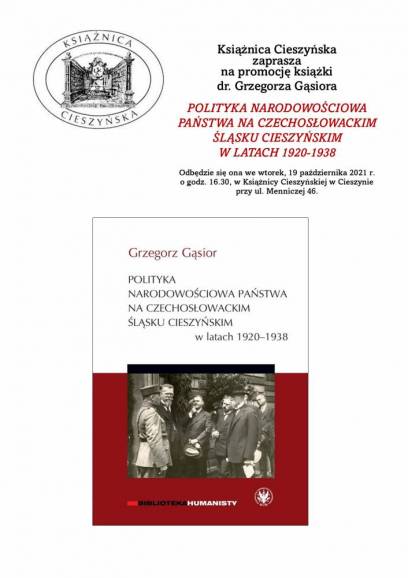 Promocja książki „Polityka narodowościowa państwa na czechosłowackim Śląsku Cieszyńskim w latach 1920-1938”