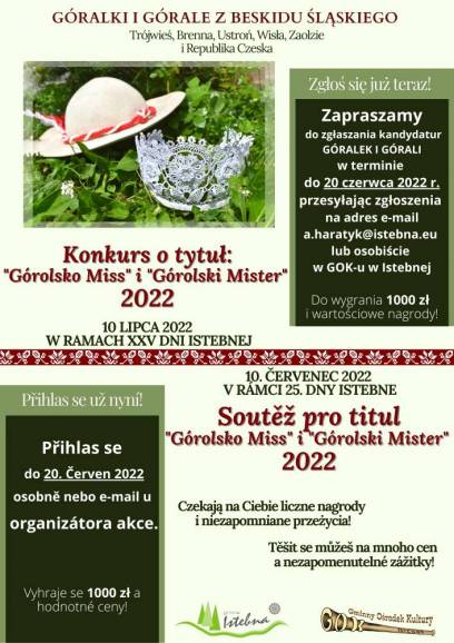 XXV Dni Istebnej - Konkurs o tytuł; "Górolsko Miss" i "Górolski Mister" 2022
