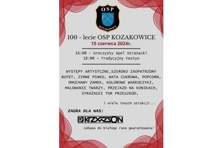  100-lecie jednostki Ochotniczej Straży Pożarnej w Kozakowicach 