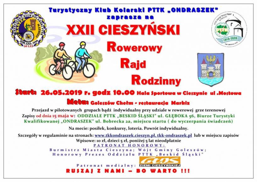 XXII Cieszyński Rowerowy Rajd Rodzinny
