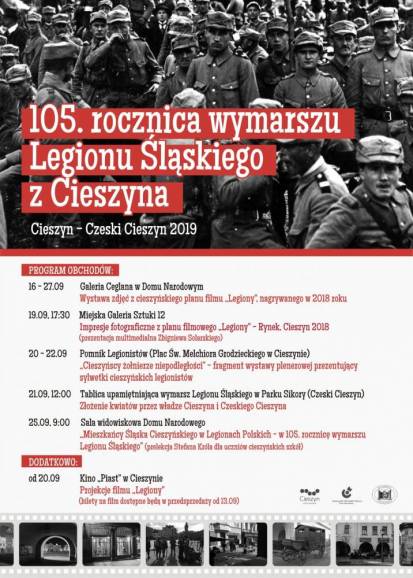 Obchody 105. rocznicy wymarszu Legionu Śląskiego z Cieszyna.
