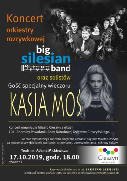 Koncert z okazji 101.Rocznicy Powołania Rady Narodowej Księstwa Cieszyńskiego - Big Silesian Band i Kasia Moś