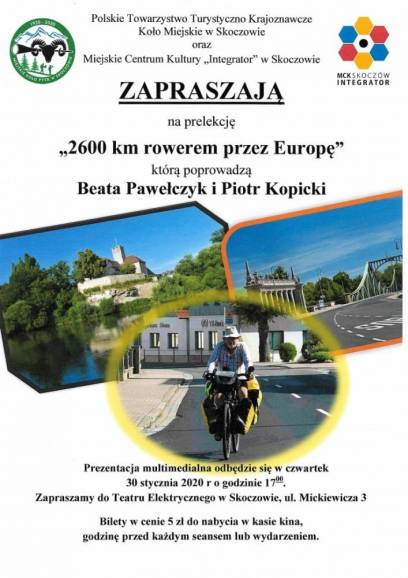2600 km rowerem przez Europę - prelekcja Beaty Pawełczyk i Piotra Kopickiego
