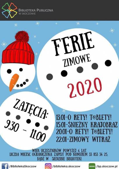 Ferie Zimowe 2020 - Biblioteka Skoczów
