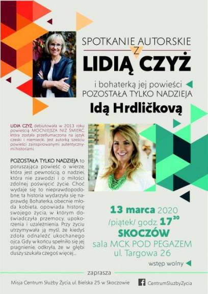 ODWOŁANE! - Spotkanie autorskie z Lidią Czyż i bohaterką jej powieści "Pozostała tylko nadzieja" Idą Hrdlickovą 
