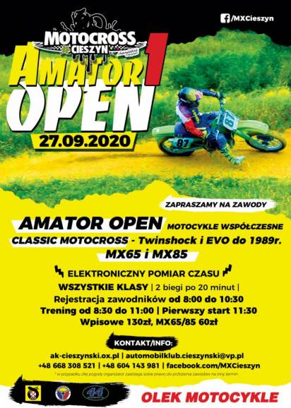 Amatorskie zawody motocrossowe AMATOR OPEN 1  - 27.09.2020,