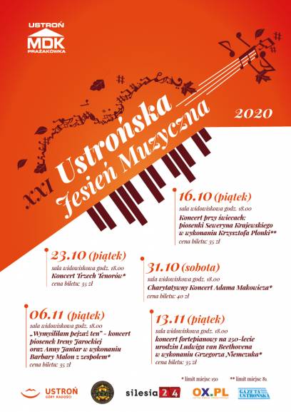 XXI Ustrońska jesień muzyczna - Grzegorz Niemczuk – koncert fortepianowy