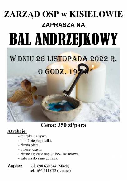 Bal Andrzejkowy w OSP w Kisielowie