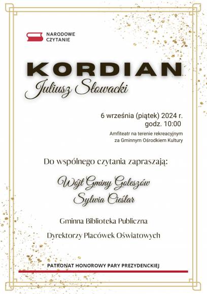 Narodowe Czytanie - Juliusz Słowacki "Kordian"