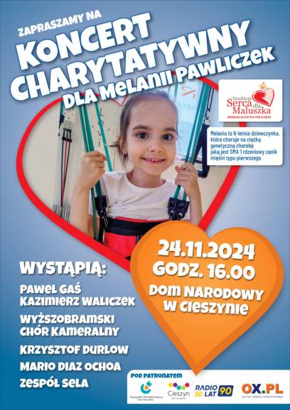 Koncert charytatywny dla Melanii Pawliczek