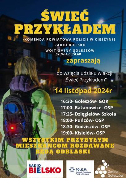 Prewencyjna akcja "Świeć przykładem" w gminie Goleszów