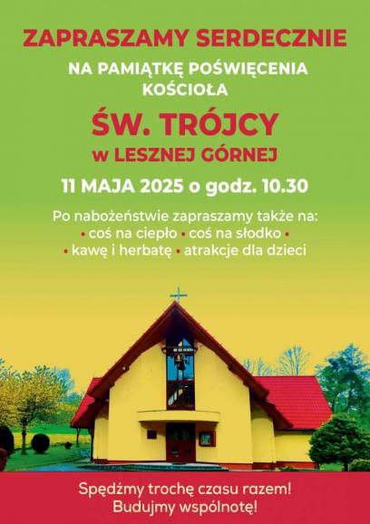20-lecie poświęcenia kościoła Świętej Trójcy w Lesznej Górnej